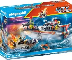 PLAYMOBIL 70140 Seenot: Löscheinsatz Mit Rettungskreuzer