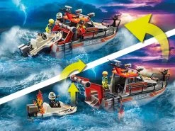PLAYMOBIL 70140 Seenot: Löscheinsatz Mit Rettungskreuzer -Randboutique Für Kinder playmobil 70140 seenot loscheinsatz mit rettungskreuzer 4